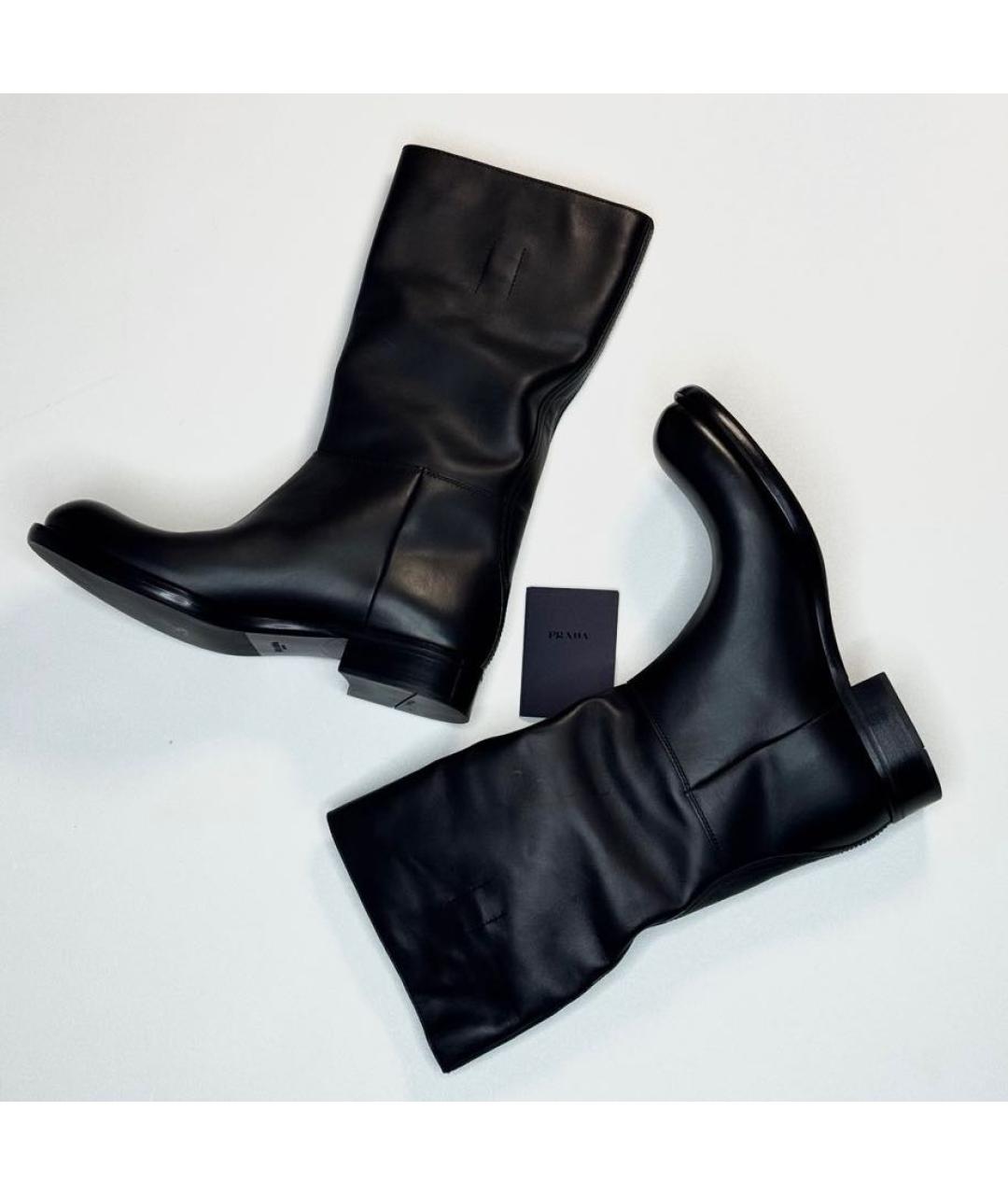 PRADA Черные кожаные сапоги, фото 8