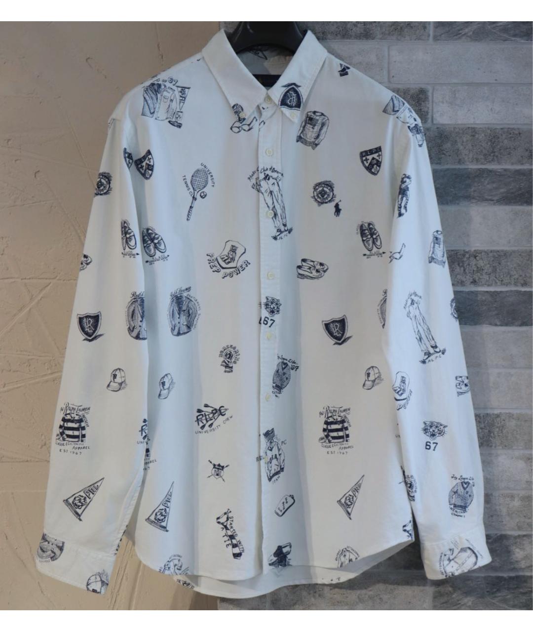 RALPH LAUREN Белая хлопковая кэжуал рубашка, фото 7