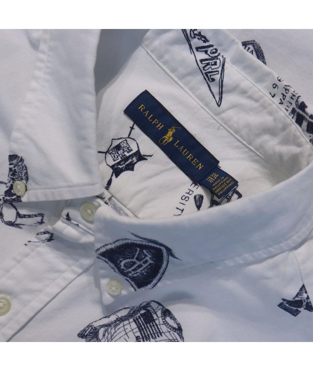 RALPH LAUREN Белая хлопковая кэжуал рубашка, фото 3