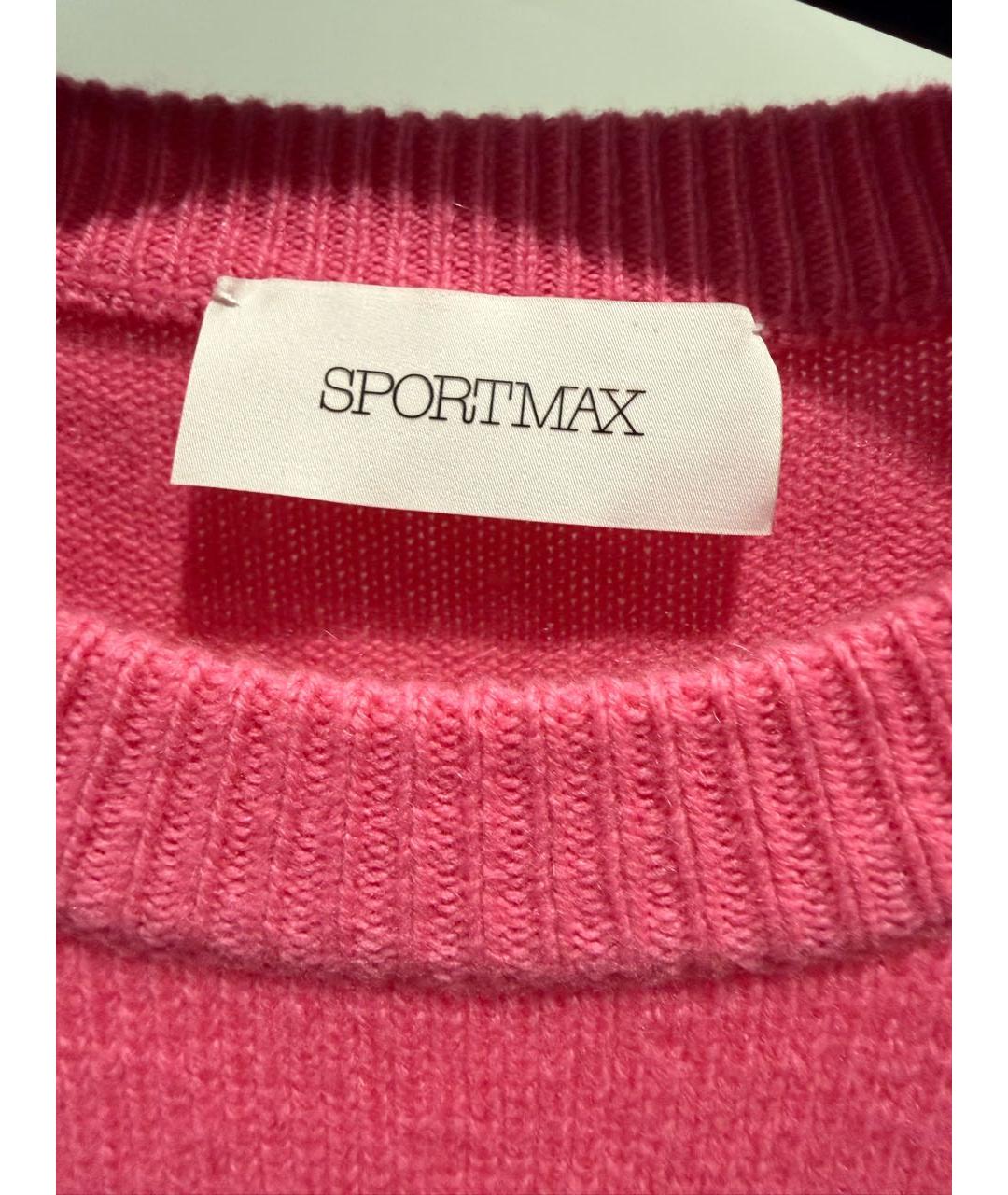 SPORTMAX Розовый шерстяной джемпер / свитер, фото 2