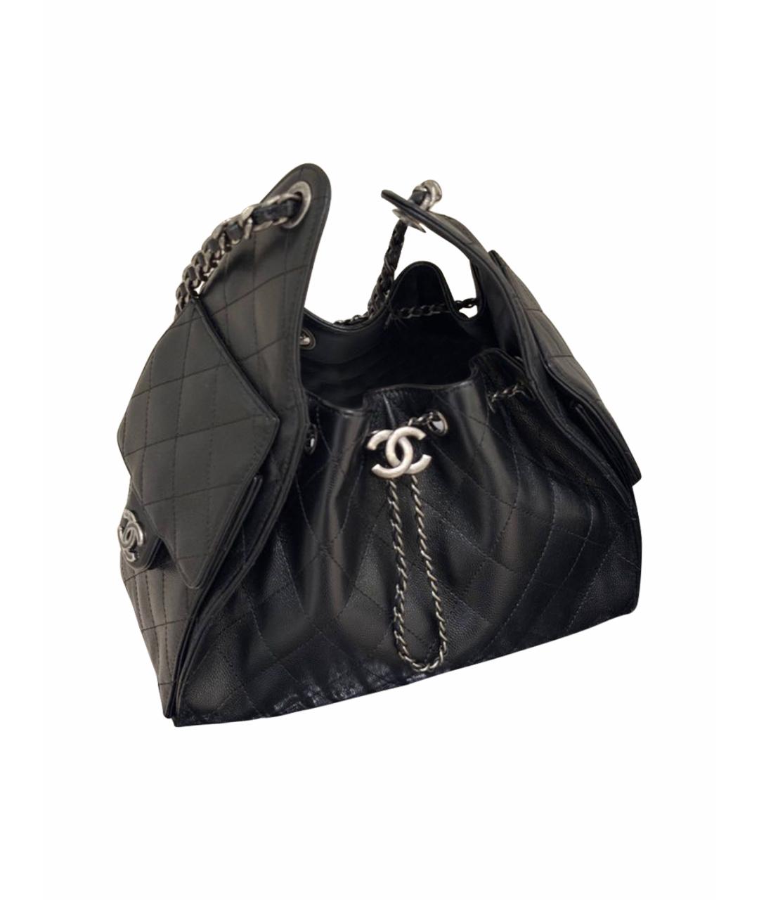 CHANEL Черная кожаная сумка тоут, фото 1