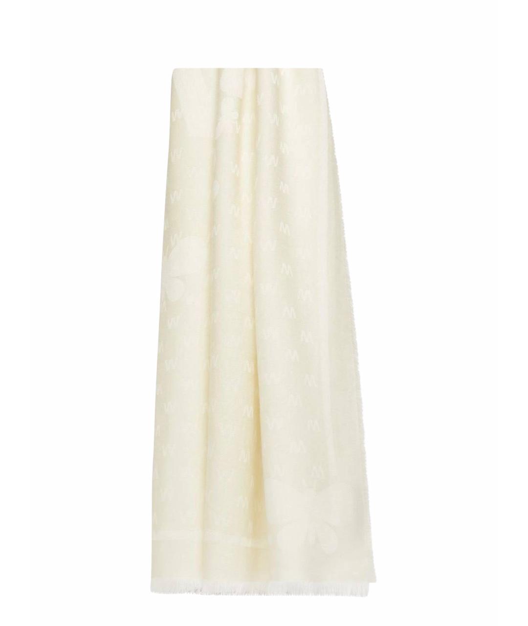 MAX MARA Белый шерстяной шарф, фото 1
