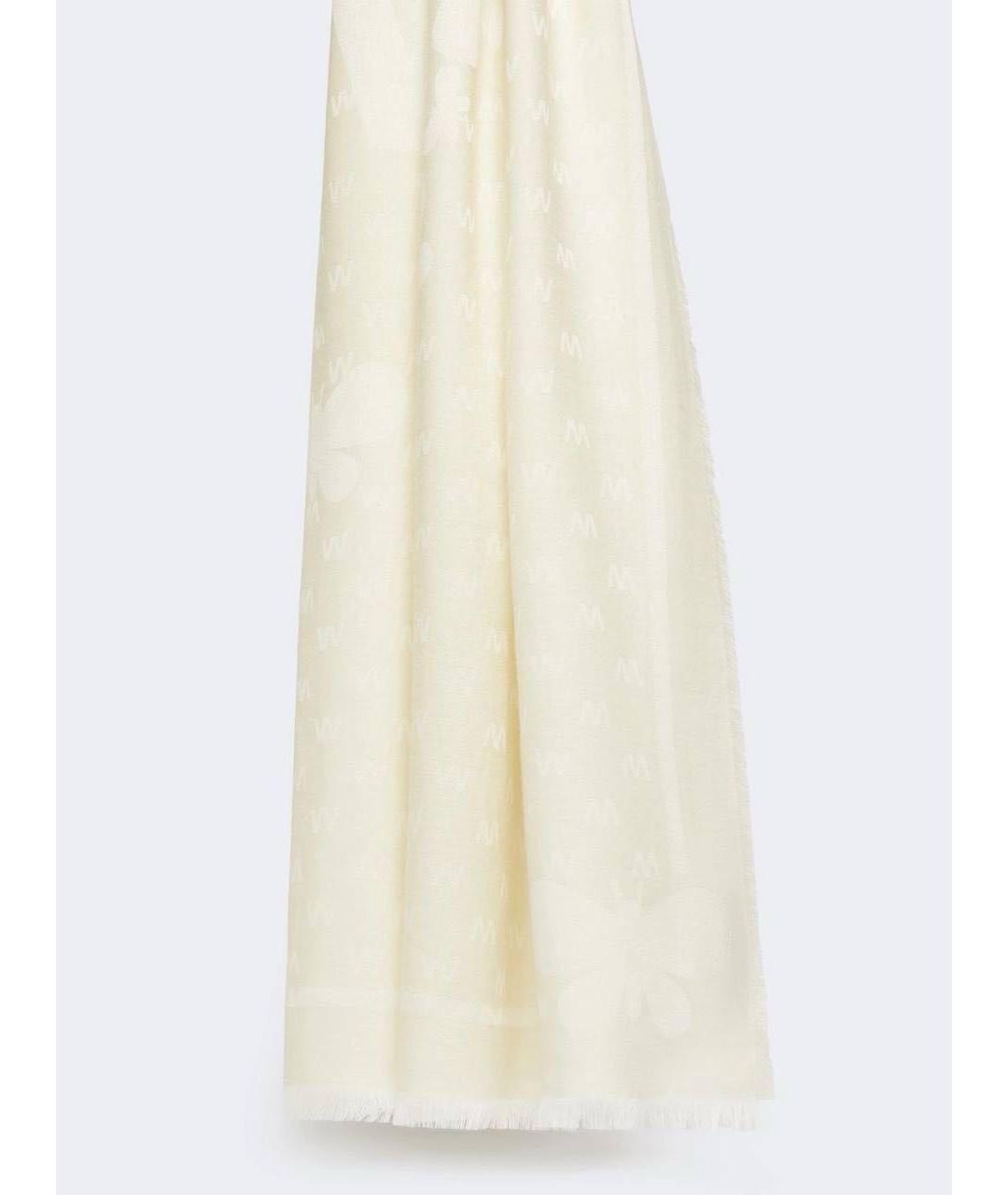 MAX MARA Белый шерстяной шарф, фото 3