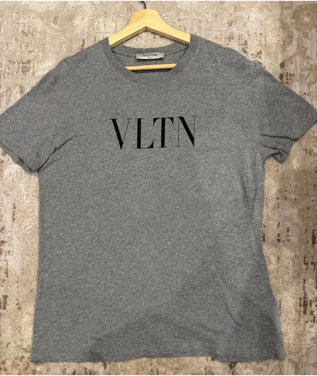 VALENTINO Серая хлопковая футболка, фото 4