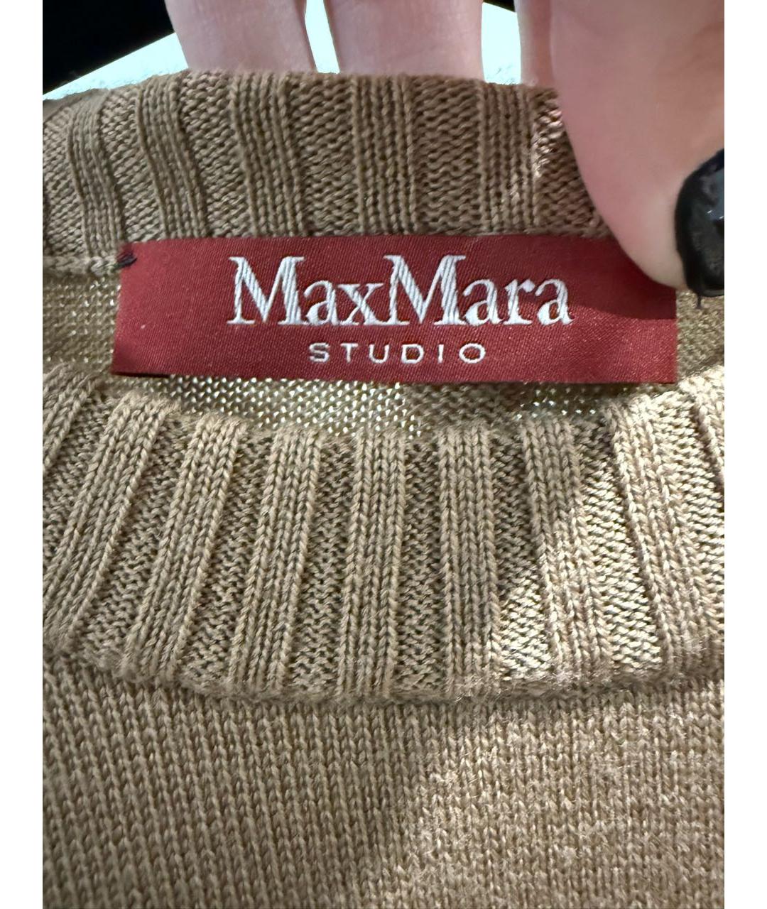 MAX MARA Коричневое шерстяное повседневное платье, фото 3