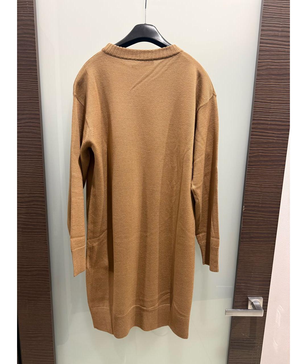 MAX MARA Коричневое шерстяное повседневное платье, фото 6