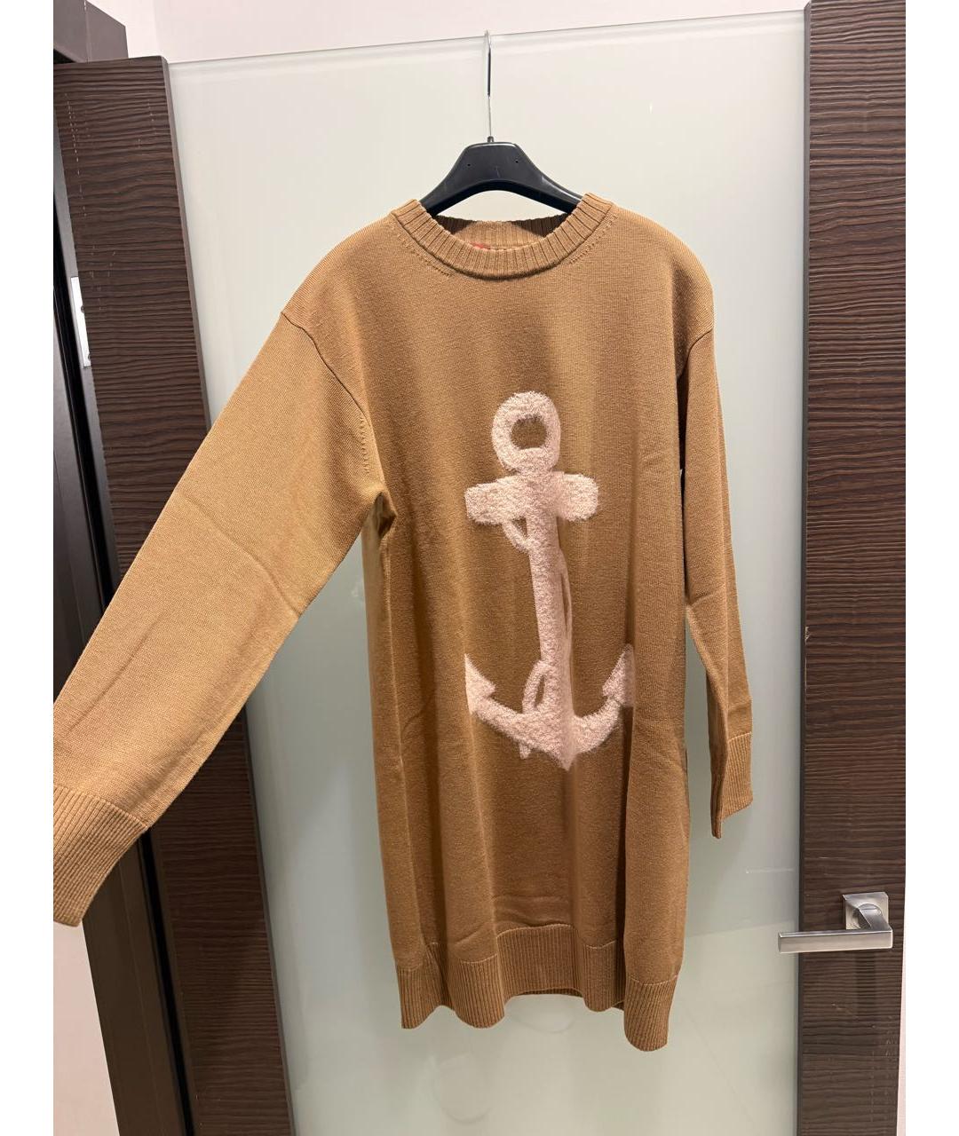 MAX MARA Коричневое шерстяное повседневное платье, фото 7