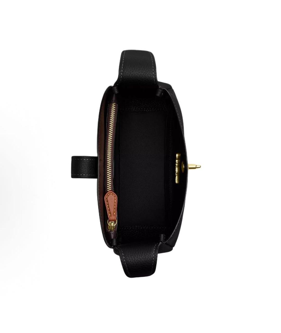 COACH Черная кожаная сумка через плечо, фото 3