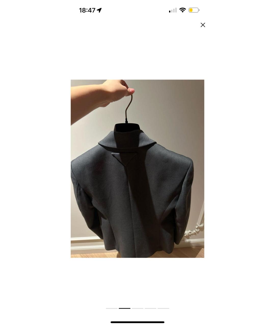 PRADA Антрацитовый шерстяной жакет/пиджак, фото 4