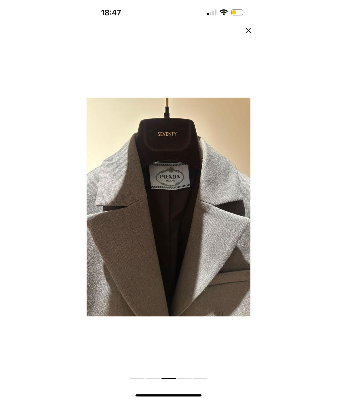 PRADA Антрацитовый шерстяной жакет/пиджак, фото 3