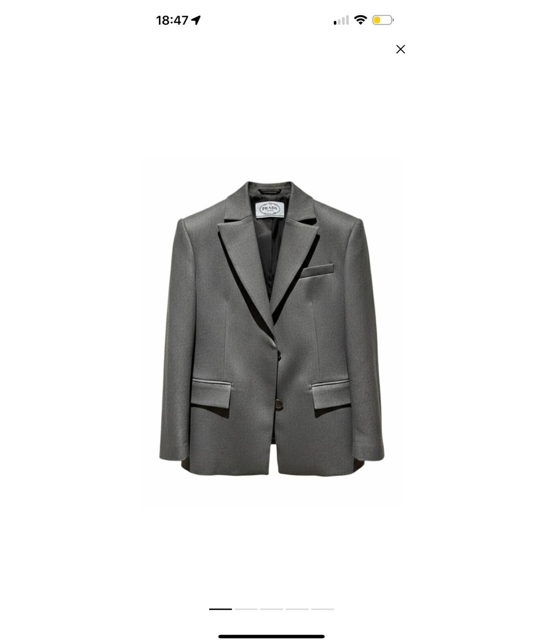 PRADA Антрацитовый шерстяной жакет/пиджак, фото 5