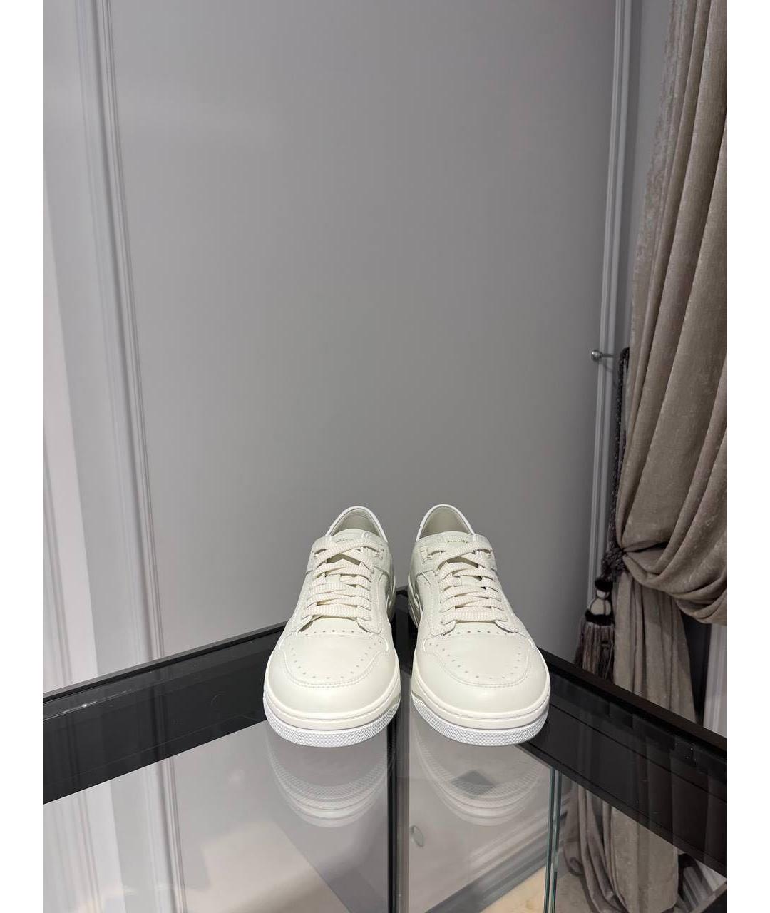 SANTONI Белые кожаные слипоны, фото 2