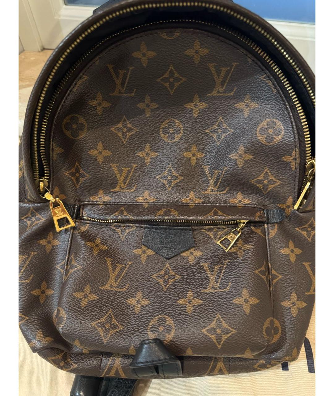 LOUIS VUITTON Коричневый кожаный рюкзак, фото 4