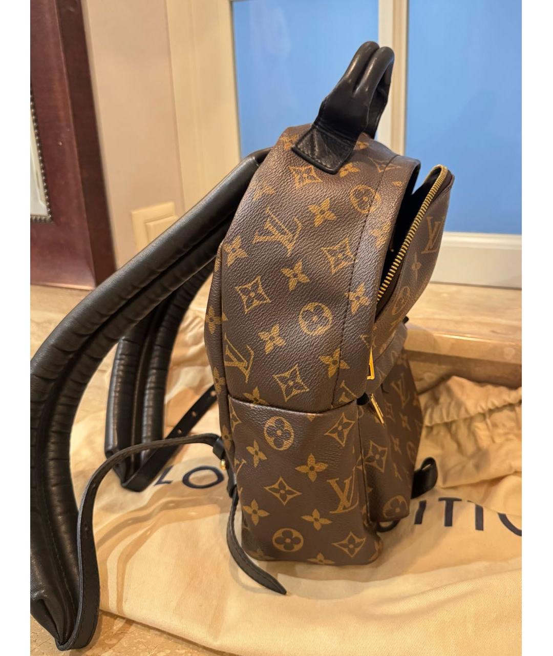 LOUIS VUITTON Коричневый кожаный рюкзак, фото 3