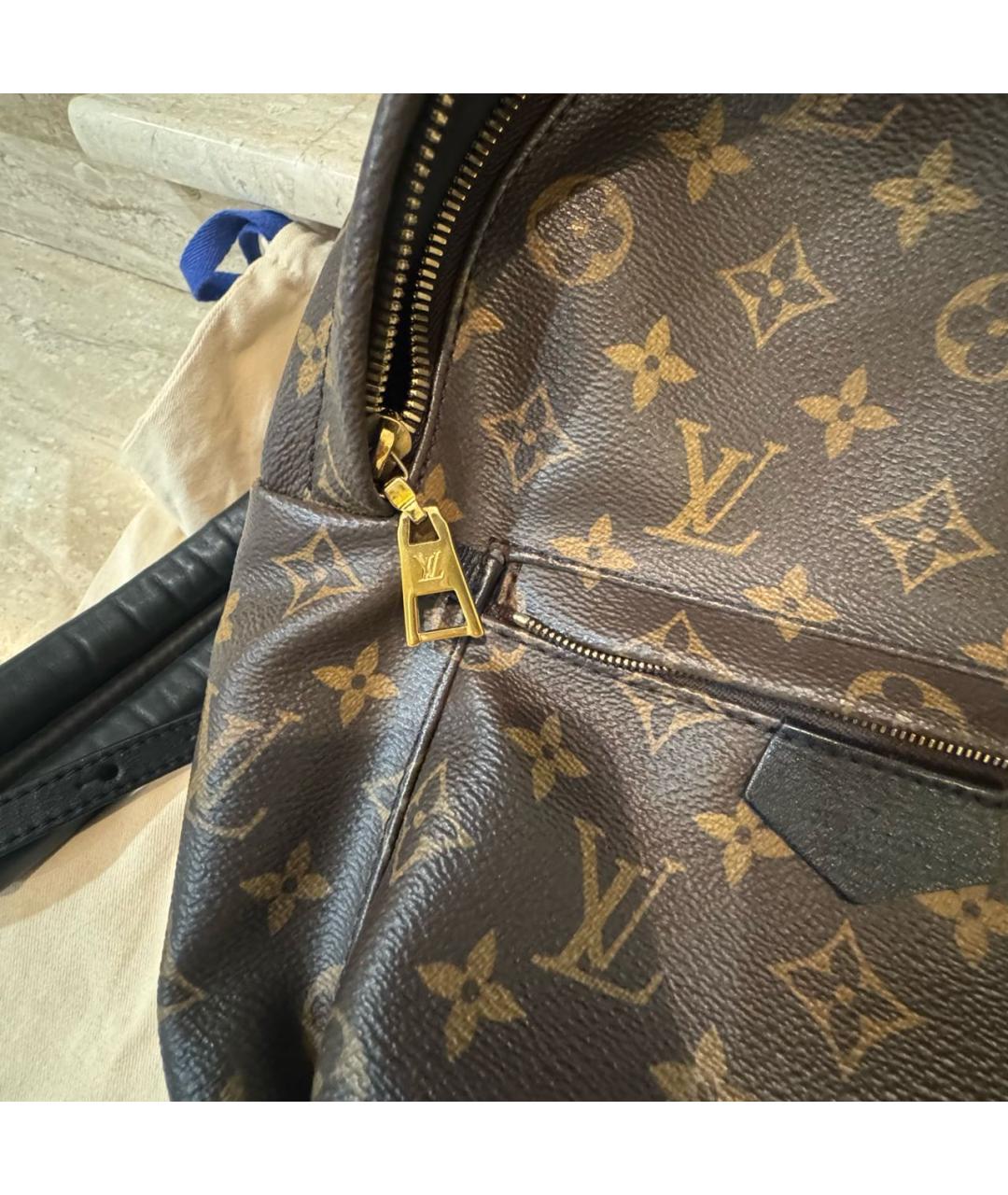 LOUIS VUITTON Коричневый кожаный рюкзак, фото 5