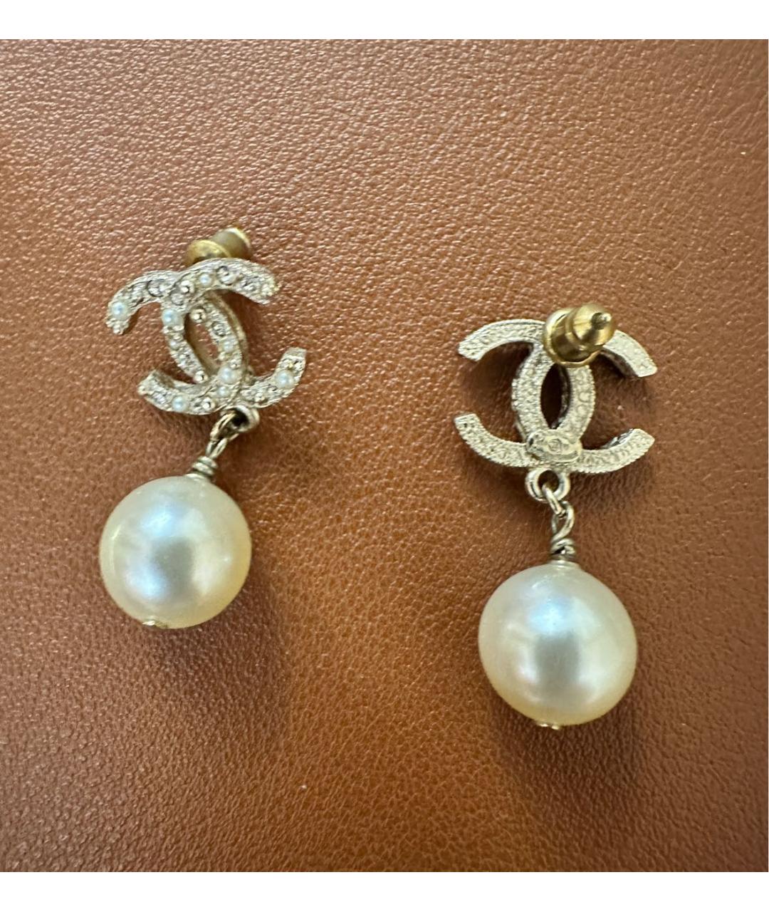 CHANEL Золотые металлические серьги, фото 4