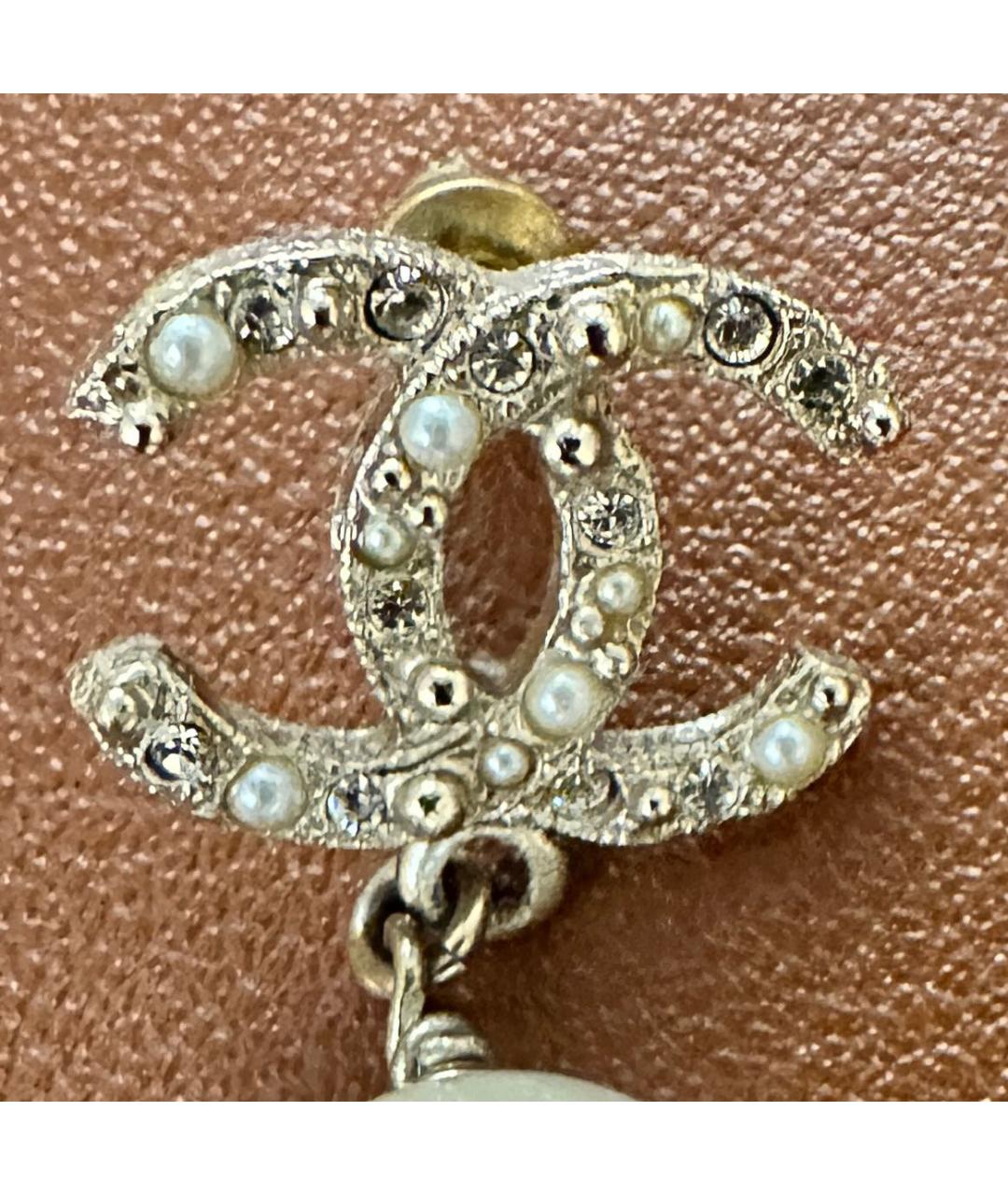 CHANEL Золотые металлические серьги, фото 5