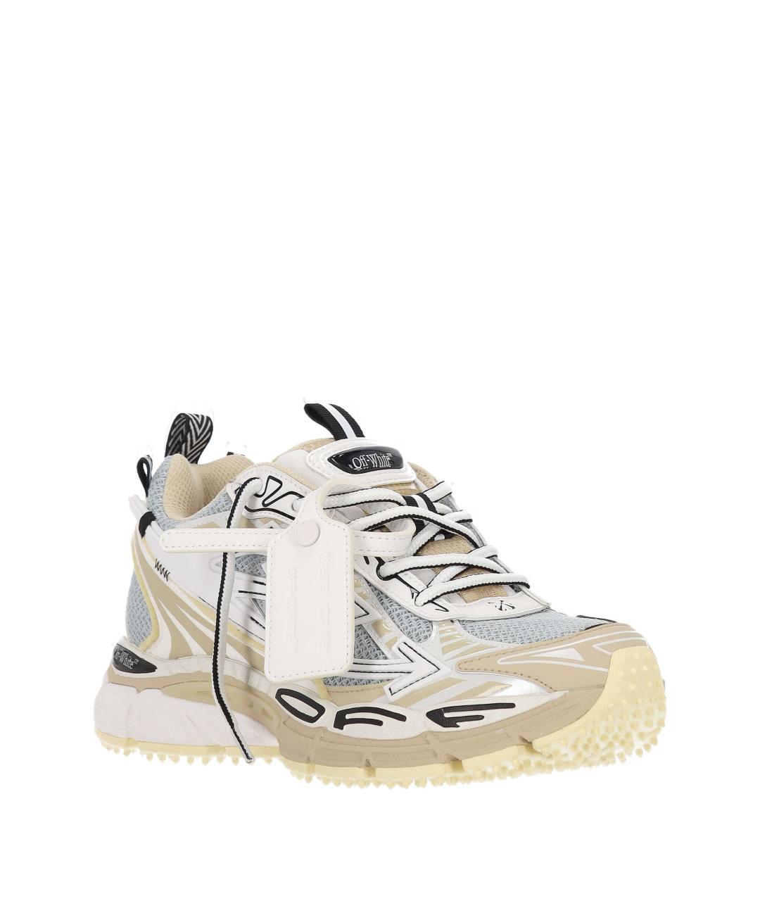 OFF-WHITE Серые текстильные низкие кроссовки / кеды, фото 2