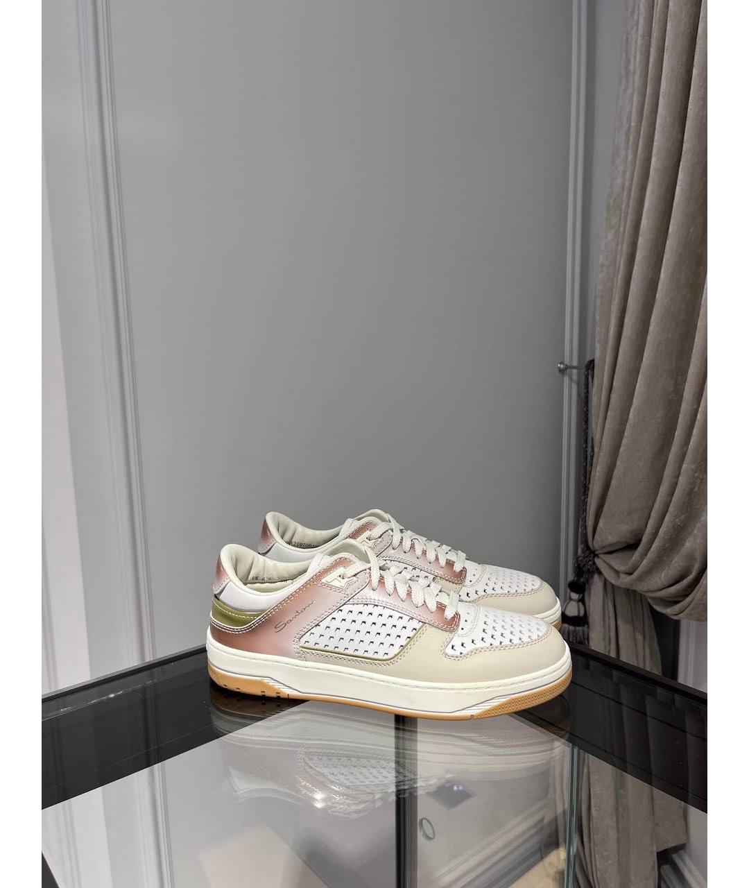 SANTONI Мульти кожаные низкие кроссовки / кеды, фото 4