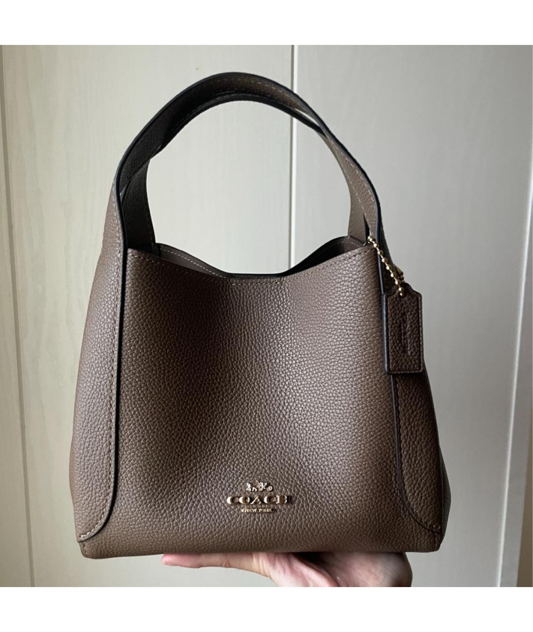 COACH Бежевая кожаная сумка тоут, фото 8