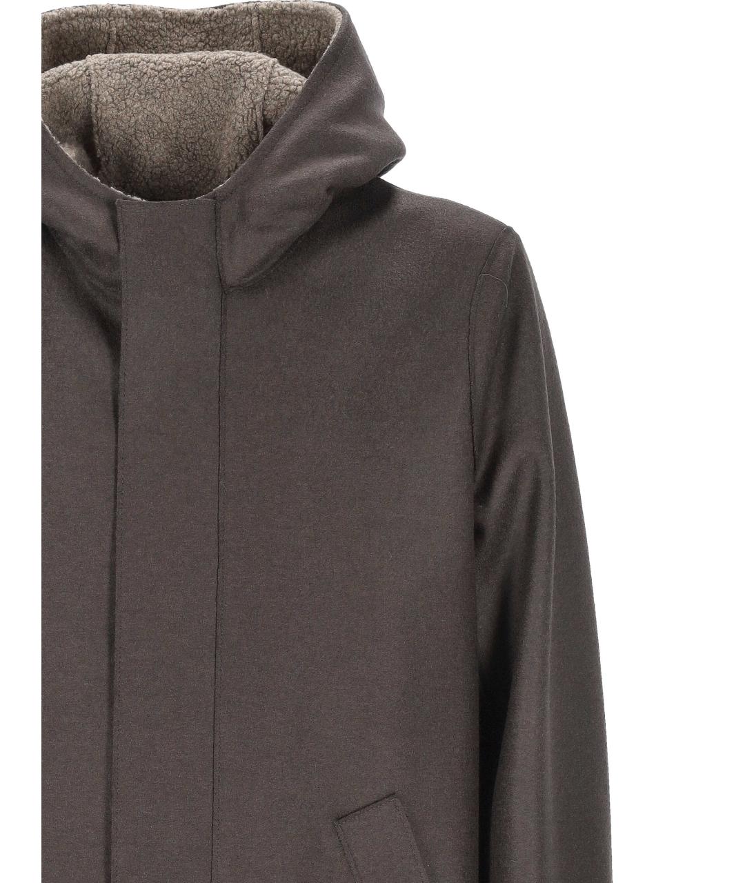 HARRIS WHARF LONDON Серое шерстяное пальто, фото 2