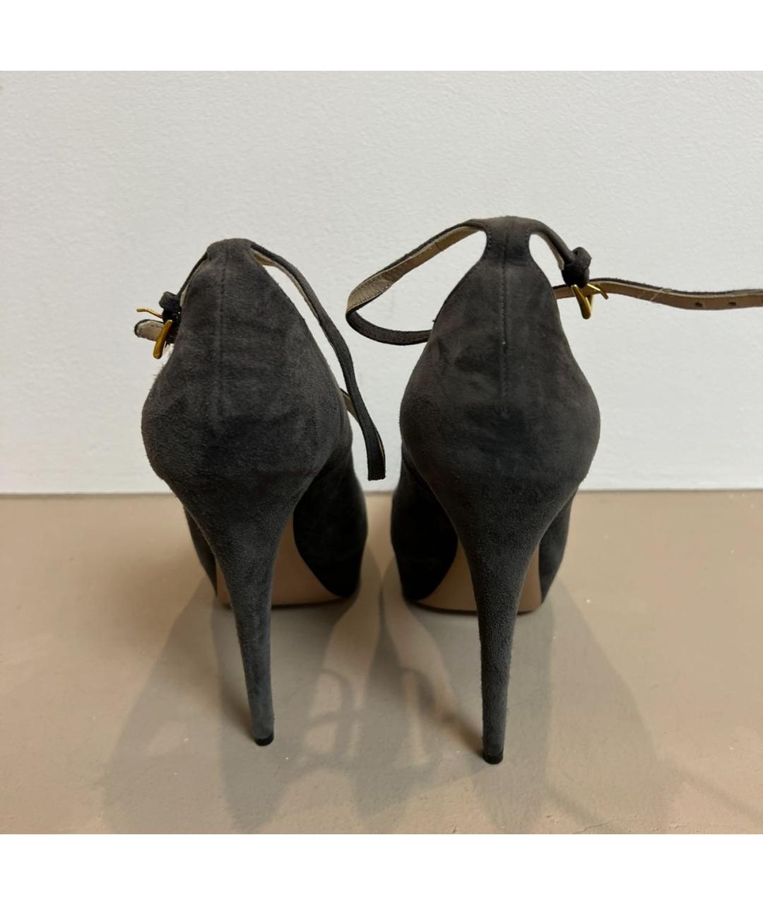 PRADA Антрацитовые замшевые туфли, фото 4