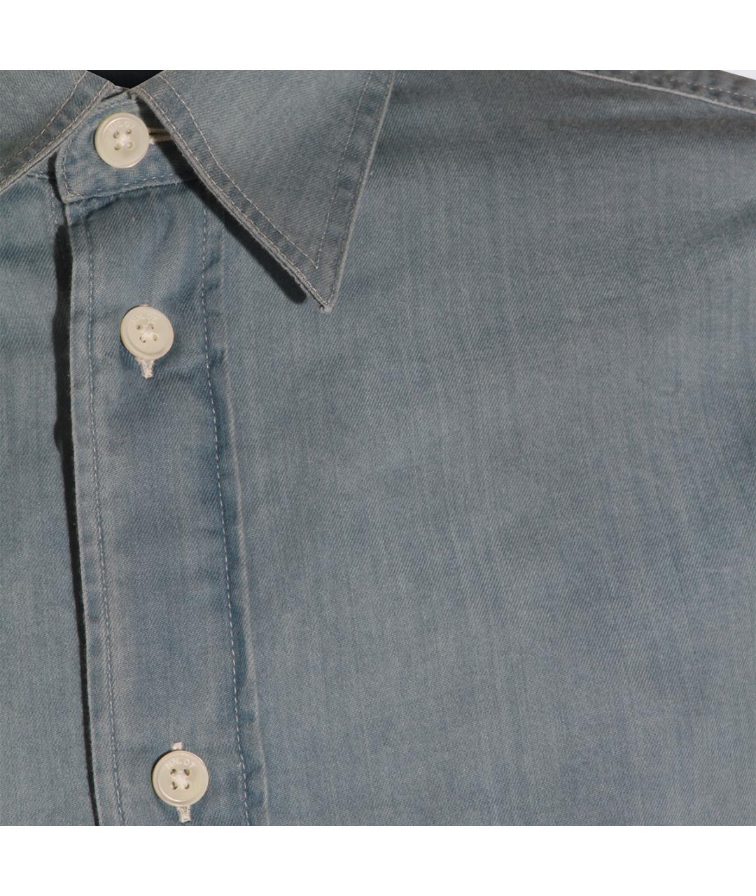 NN.07 Голубая хлопковая кэжуал рубашка, фото 4