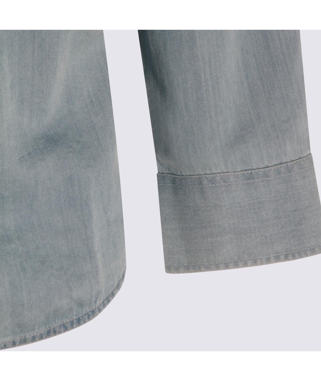 NN.07 Голубая хлопковая кэжуал рубашка, фото 3