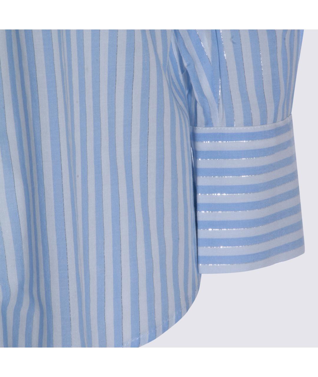 TWIN-SET Голубая хлопковая рубашка, фото 4