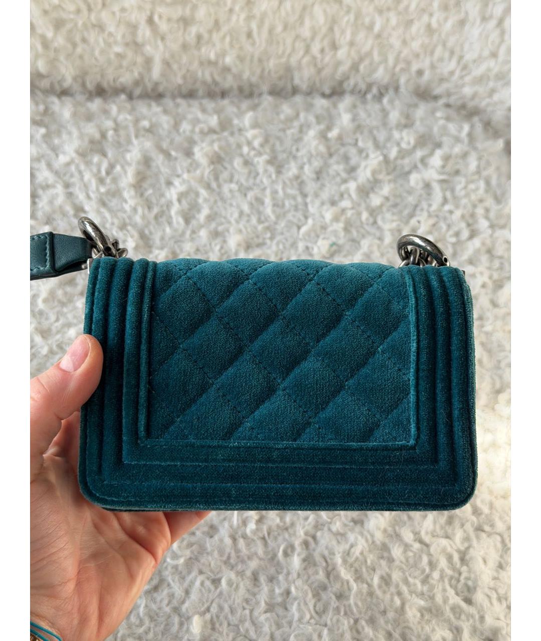 CHANEL Бирюзовая замшевая сумка через плечо, фото 3