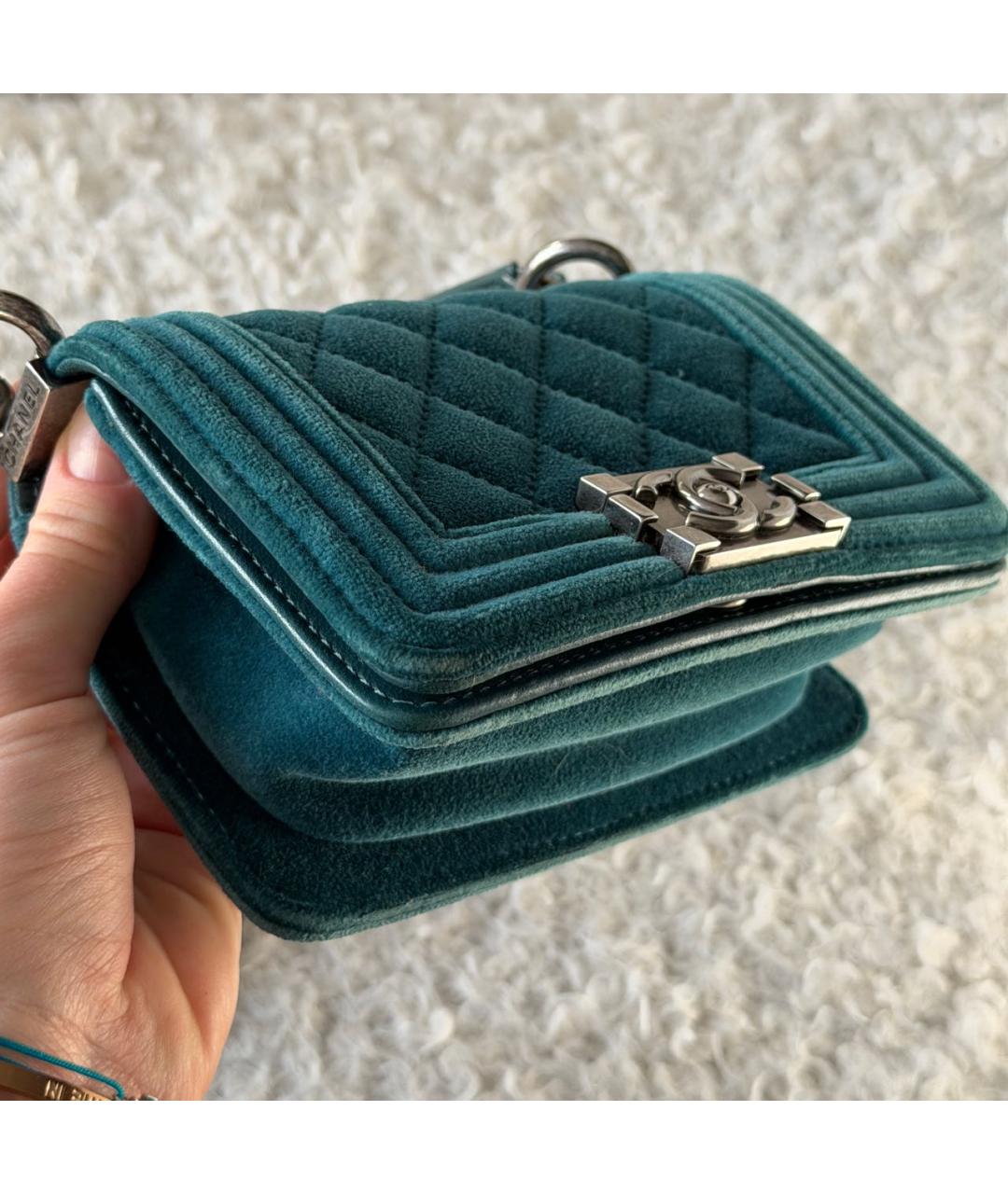 CHANEL Бирюзовая замшевая сумка через плечо, фото 2