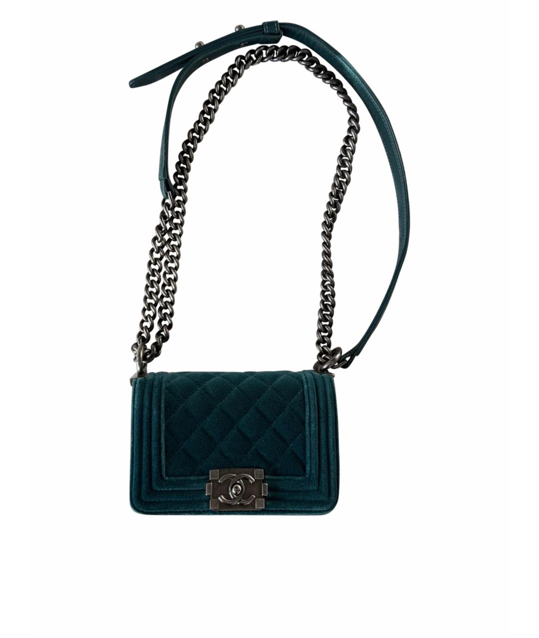 CHANEL Бирюзовая замшевая сумка через плечо, фото 1