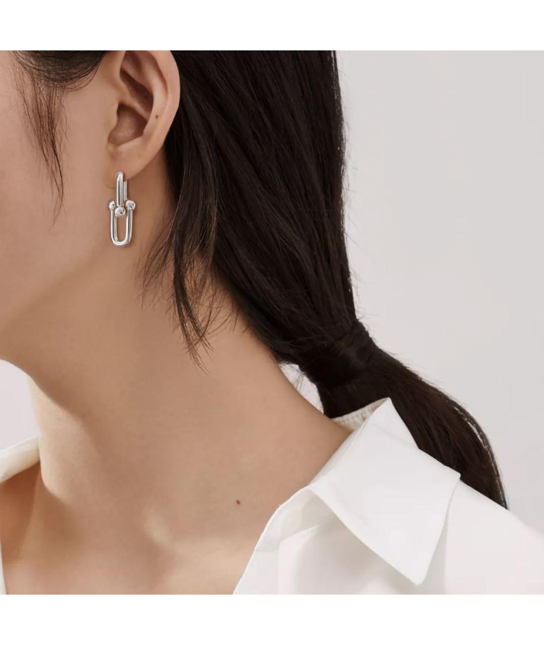 TIFFANY&CO Серебряные платиновые серьги, фото 3