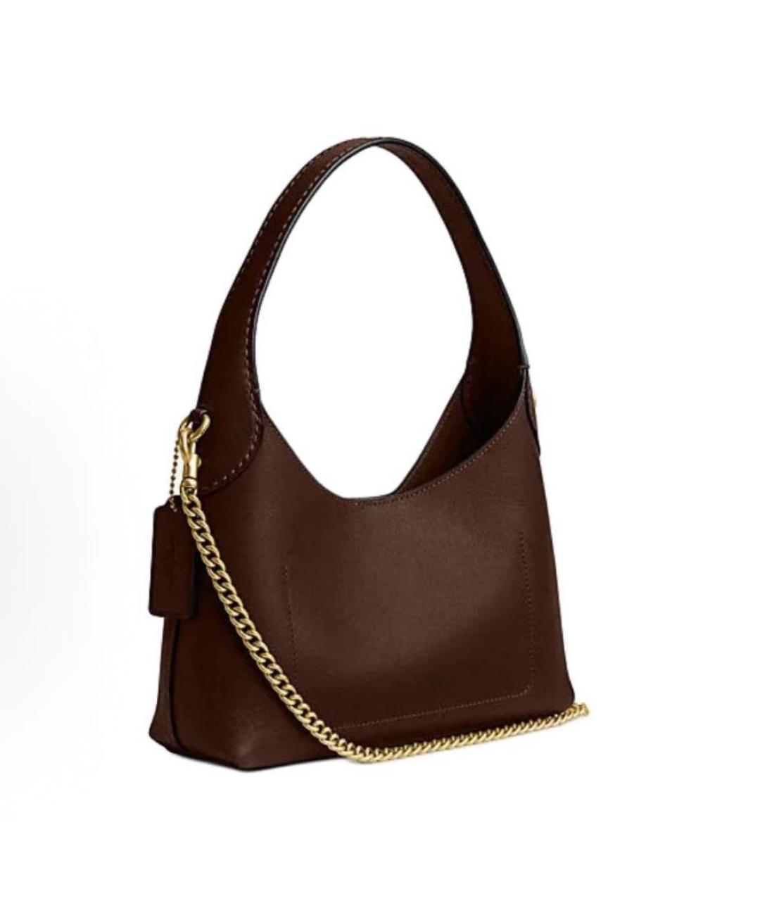 COACH Коричневая кожаная сумка через плечо, фото 2