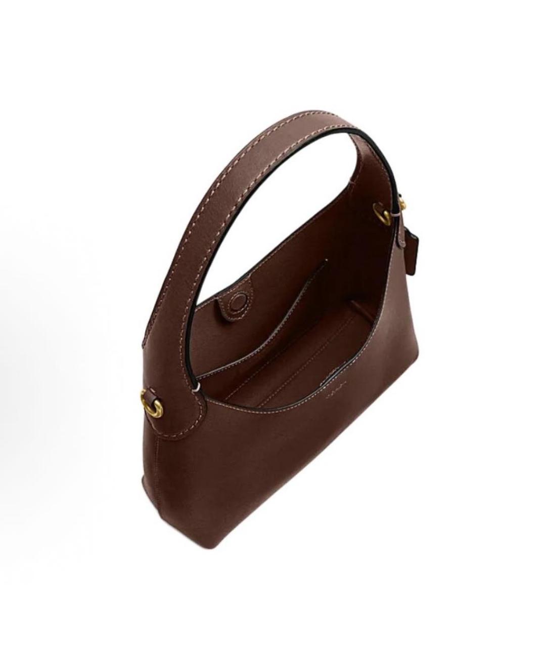 COACH Коричневая кожаная сумка через плечо, фото 3