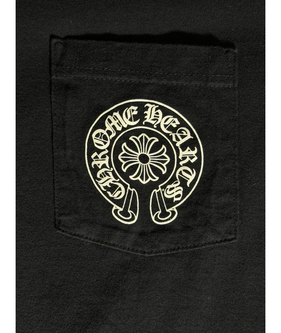 CHROME HEARTS Черная хлопковая футболка, фото 4