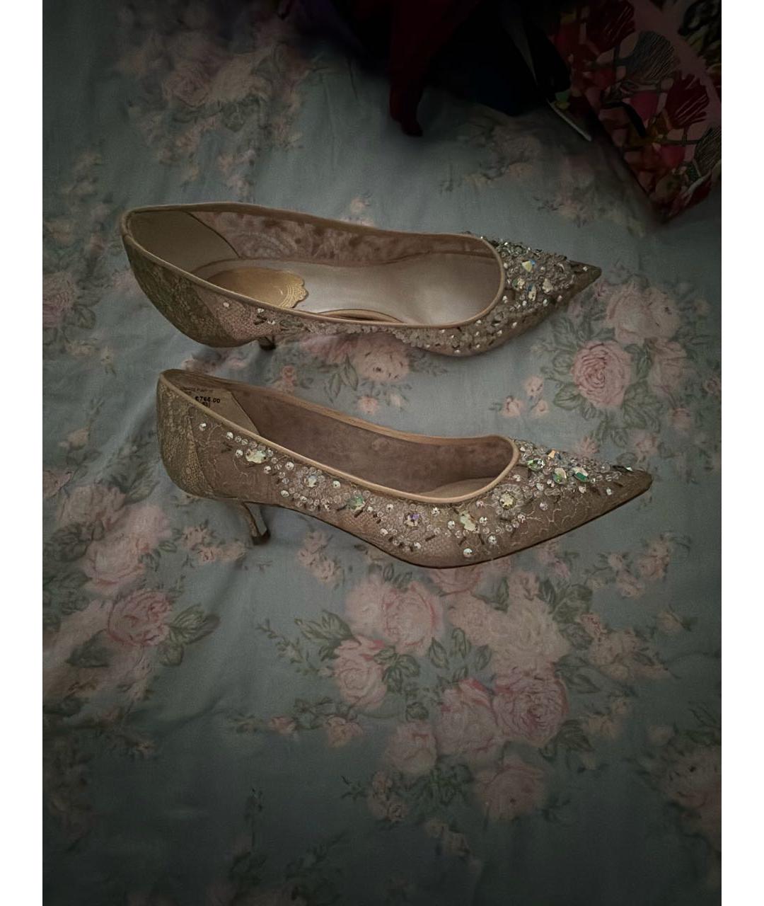 RENE CAOVILLA Бежевые текстильные туфли, фото 6