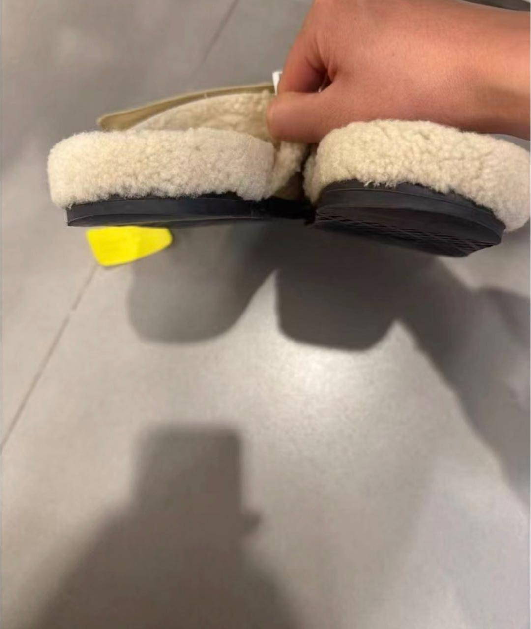 HERMES Бежевые замшевые сандалии, фото 4