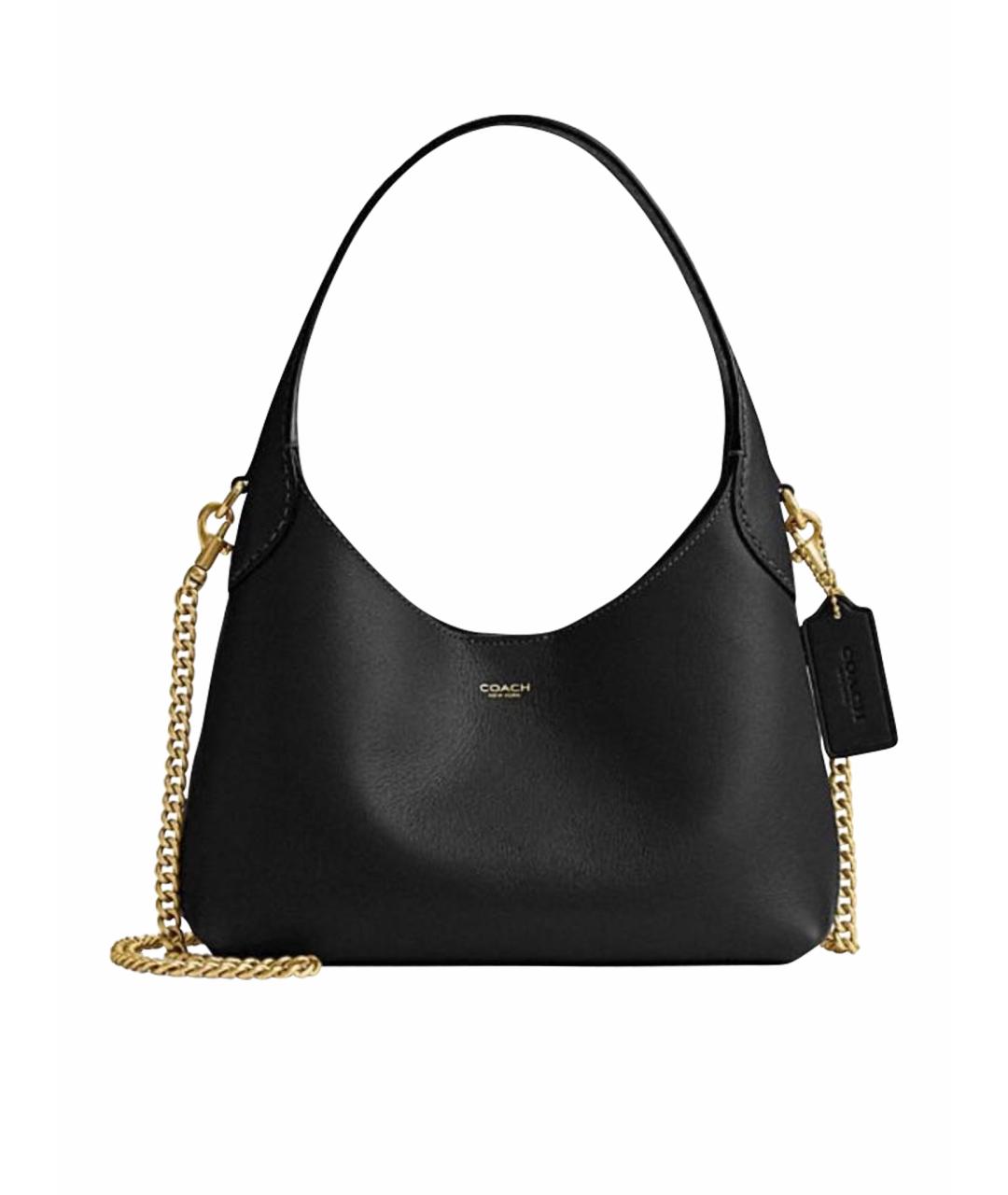 COACH Черная кожаная сумка через плечо, фото 1