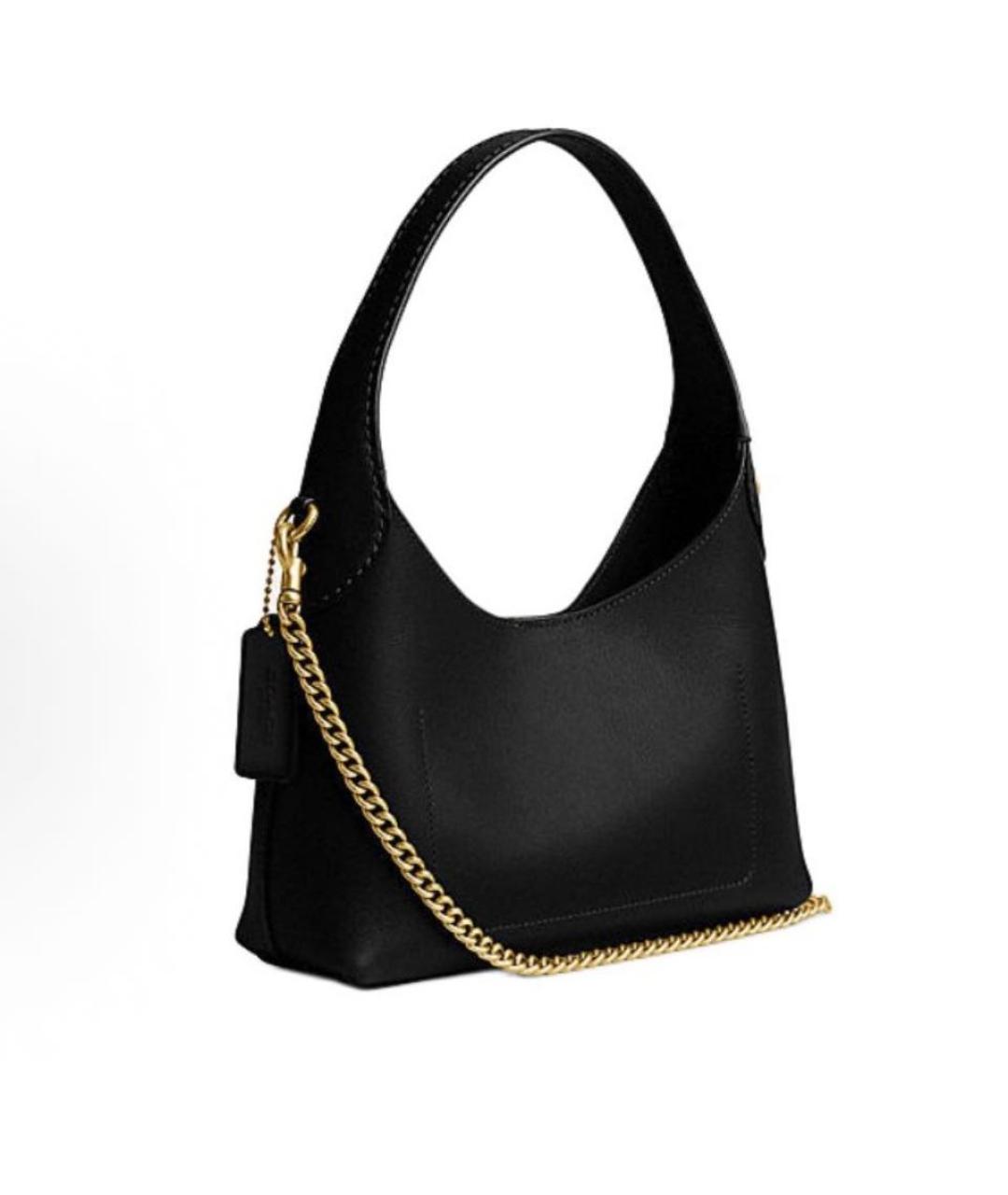 COACH Черная кожаная сумка через плечо, фото 2