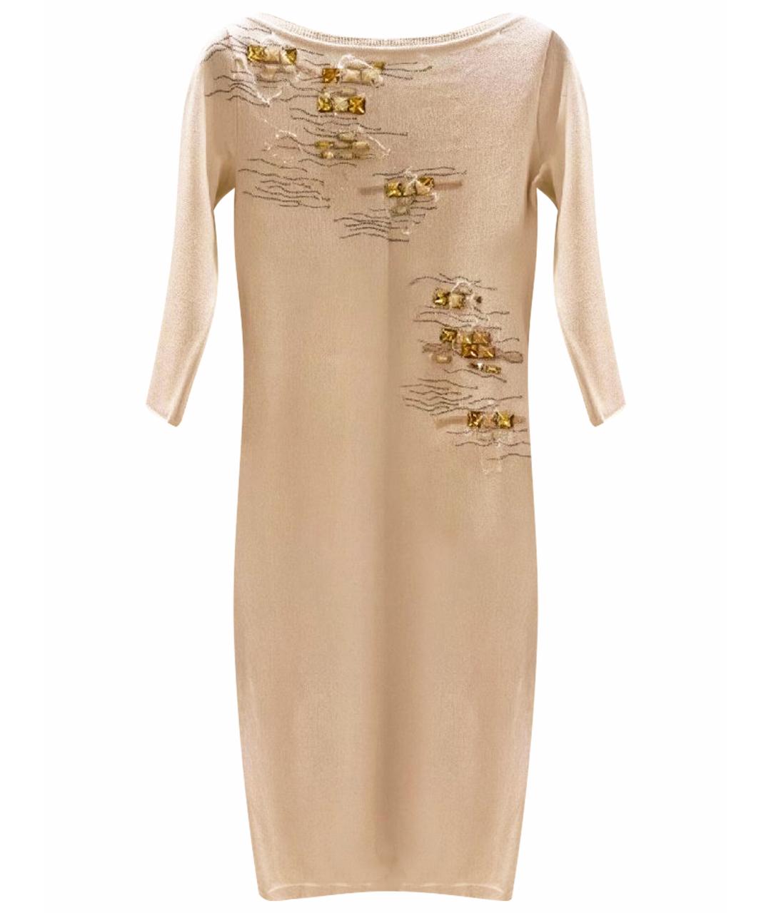 BLUMARINE Бежевое шерстяное повседневное платье, фото 1