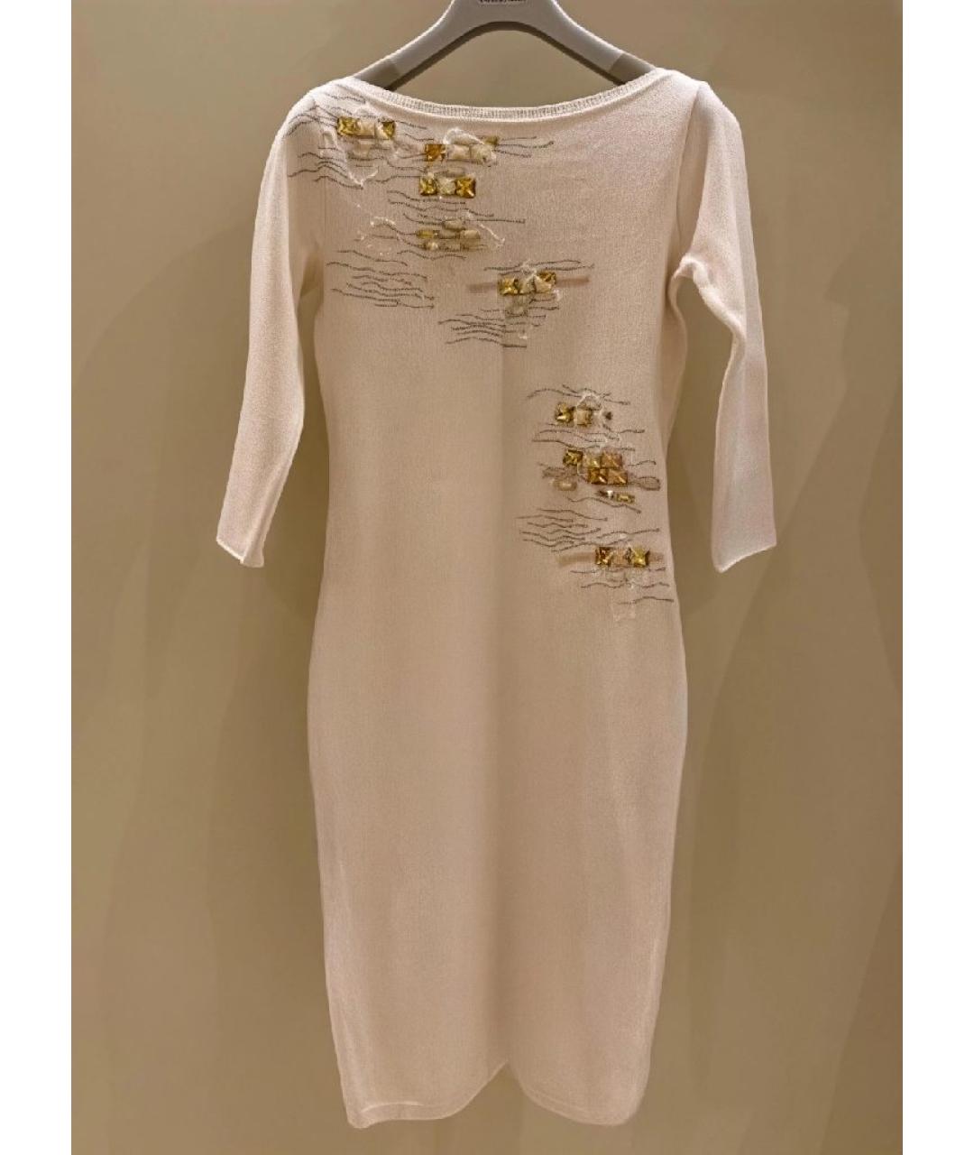 BLUMARINE Бежевое шерстяное повседневное платье, фото 5