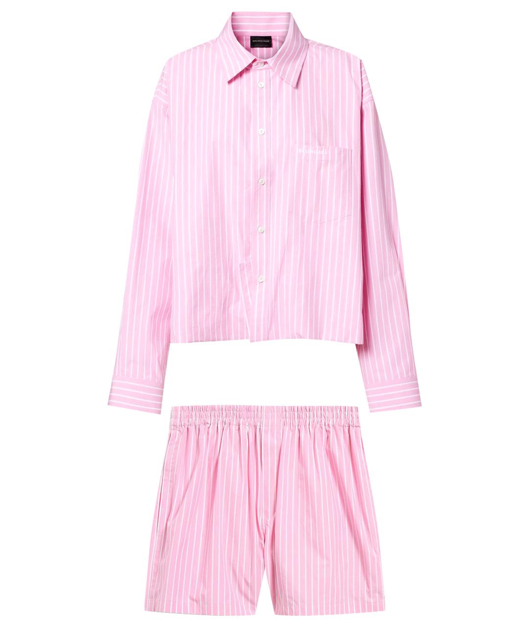 BALENCIAGA Розовый хлопковый костюм с брюками, фото 1