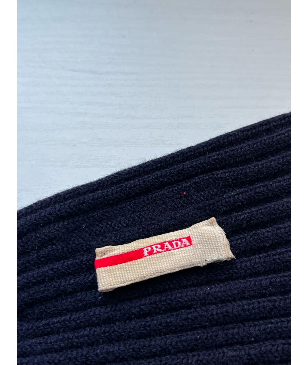 PRADA Темно-синяя шерстяная шапка, фото 4