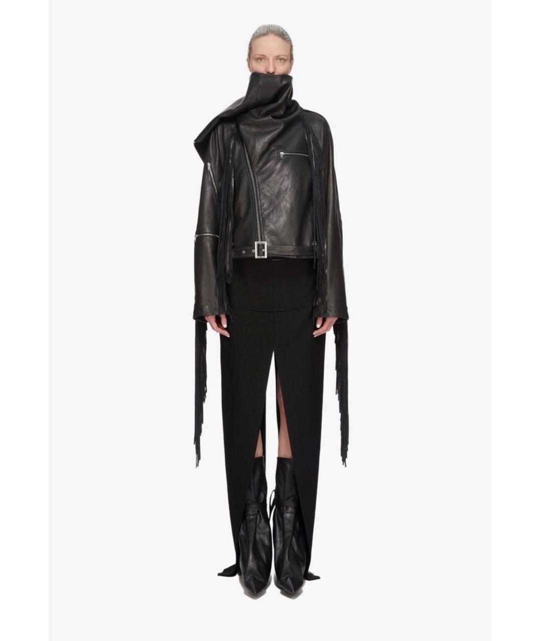 RICK OWENS Черная шерстяная юбка макси, фото 3