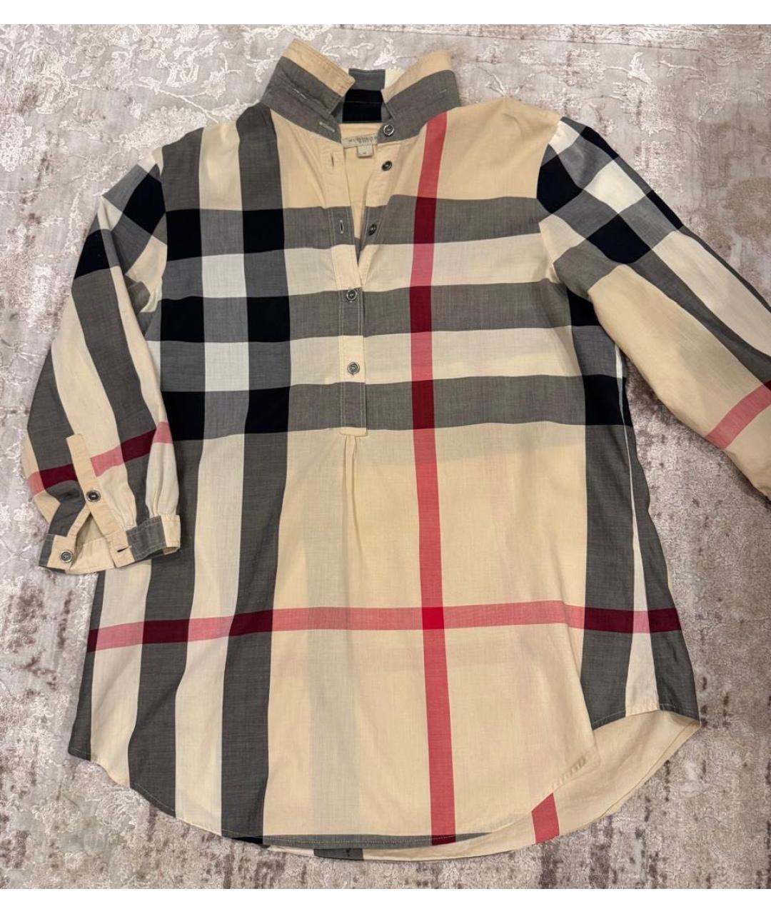 BURBERRY Бежевая хлопковая рубашка, фото 6