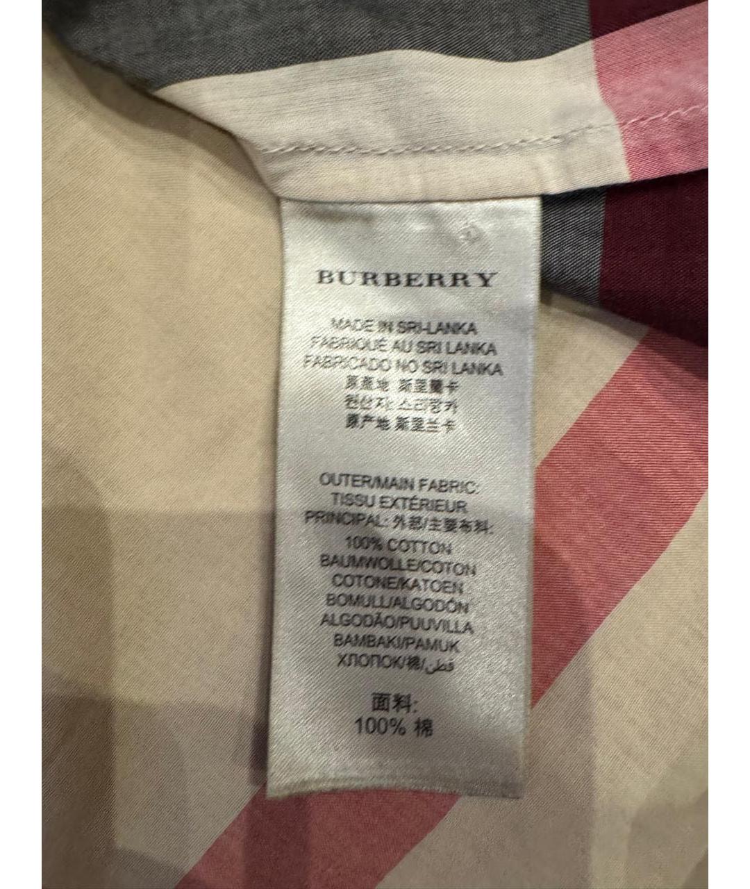 BURBERRY Бежевая хлопковая рубашка, фото 3
