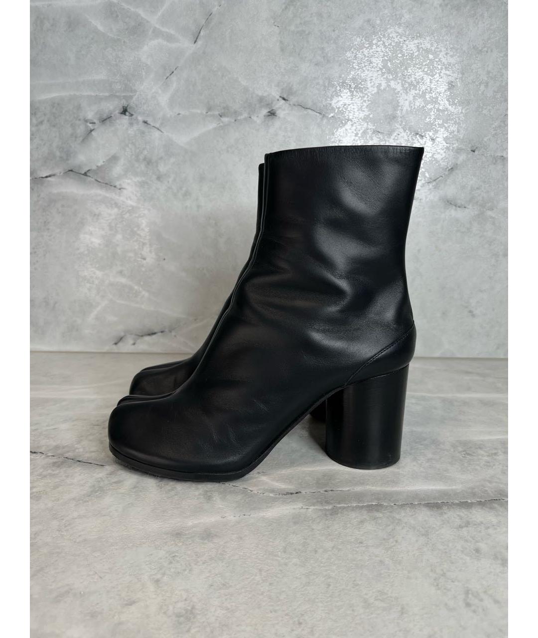 MAISON MARGIELA Черные кожаные ботильоны, фото 8