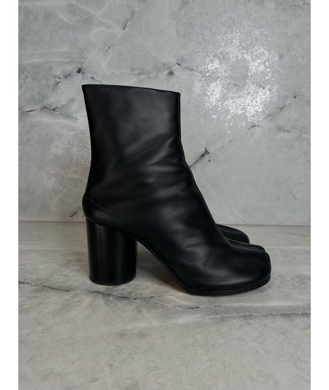 MAISON MARGIELA Черные кожаные ботильоны, фото 2