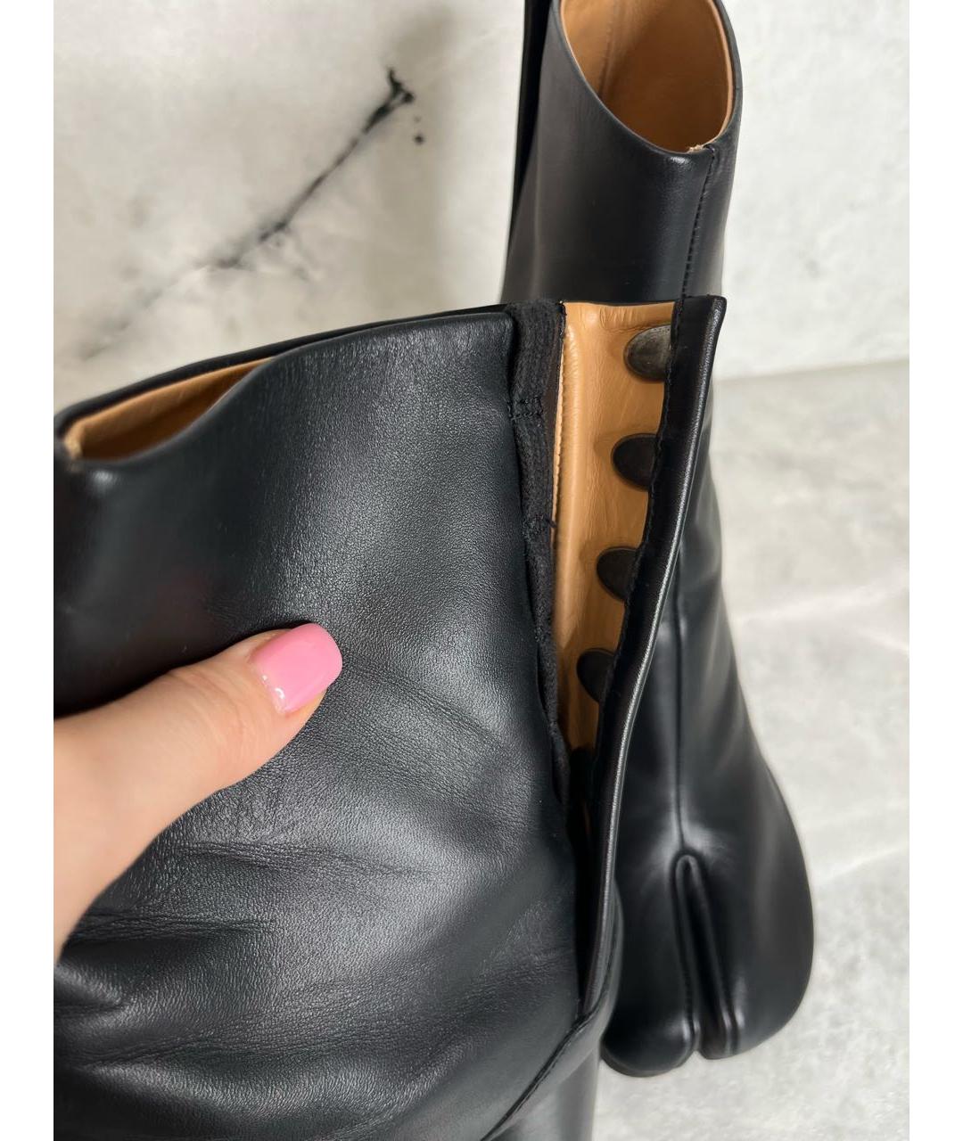MAISON MARGIELA Черные кожаные ботильоны, фото 7